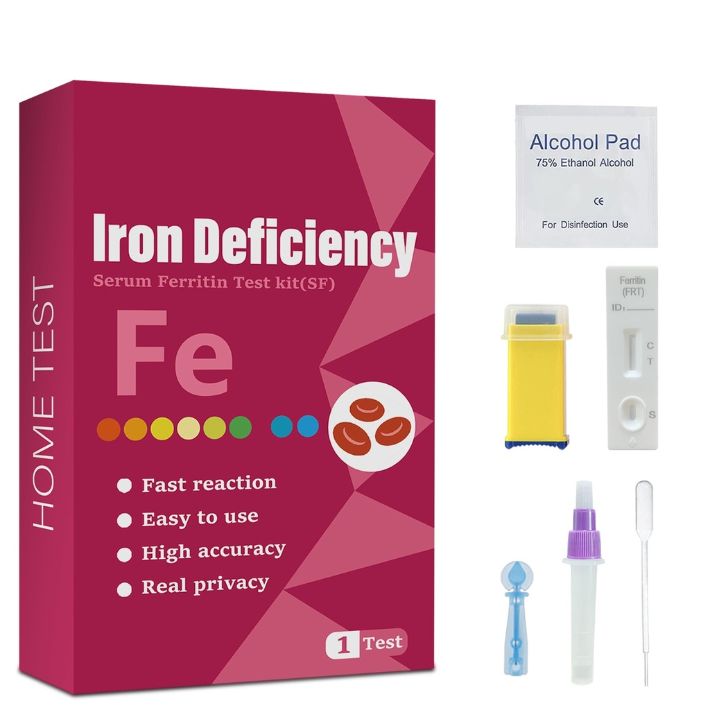 Iron Deficiency Test Kit, Suitable for Children and Adults, at-Home Iron Test Kit for Anemia.Iron Test Kit for Quick Response and Accurate Results