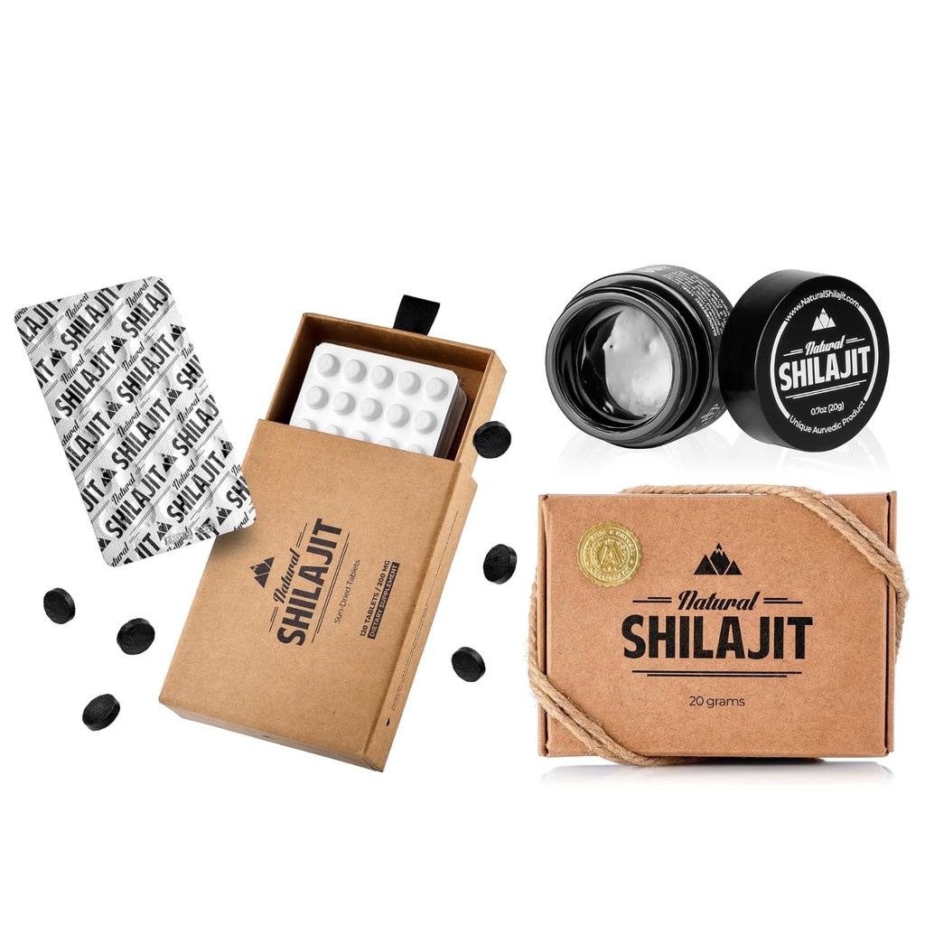 Φυσικό Shilajit Tablets - 120 Count, Sun Αποξηραμένο 100% Καθαρό Shilajit για άνδρες & φυσικό Shilajit Resin - Shilajit για άνδρες & γυναίκες με Fulvic Acid & Trace Minerals