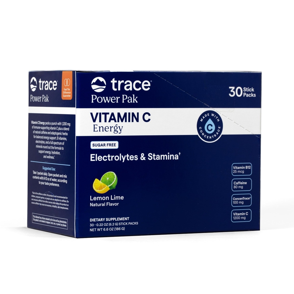 Trace Minerals Power Pak - Βιταμίνη C Ενέργεια λεμόνι