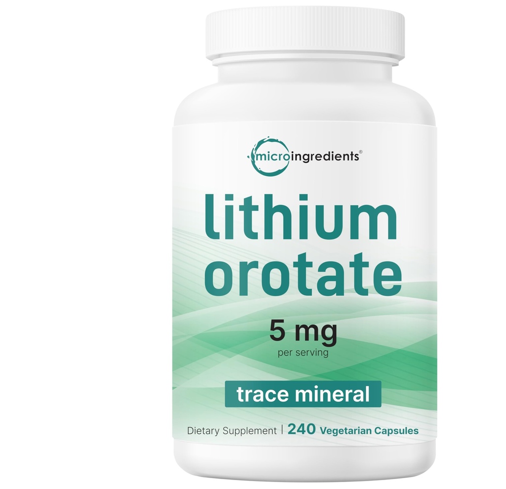 Micro Ingredients Ορός λιθίου 5mg, 240 κάψουλες χορτοφαγικής 