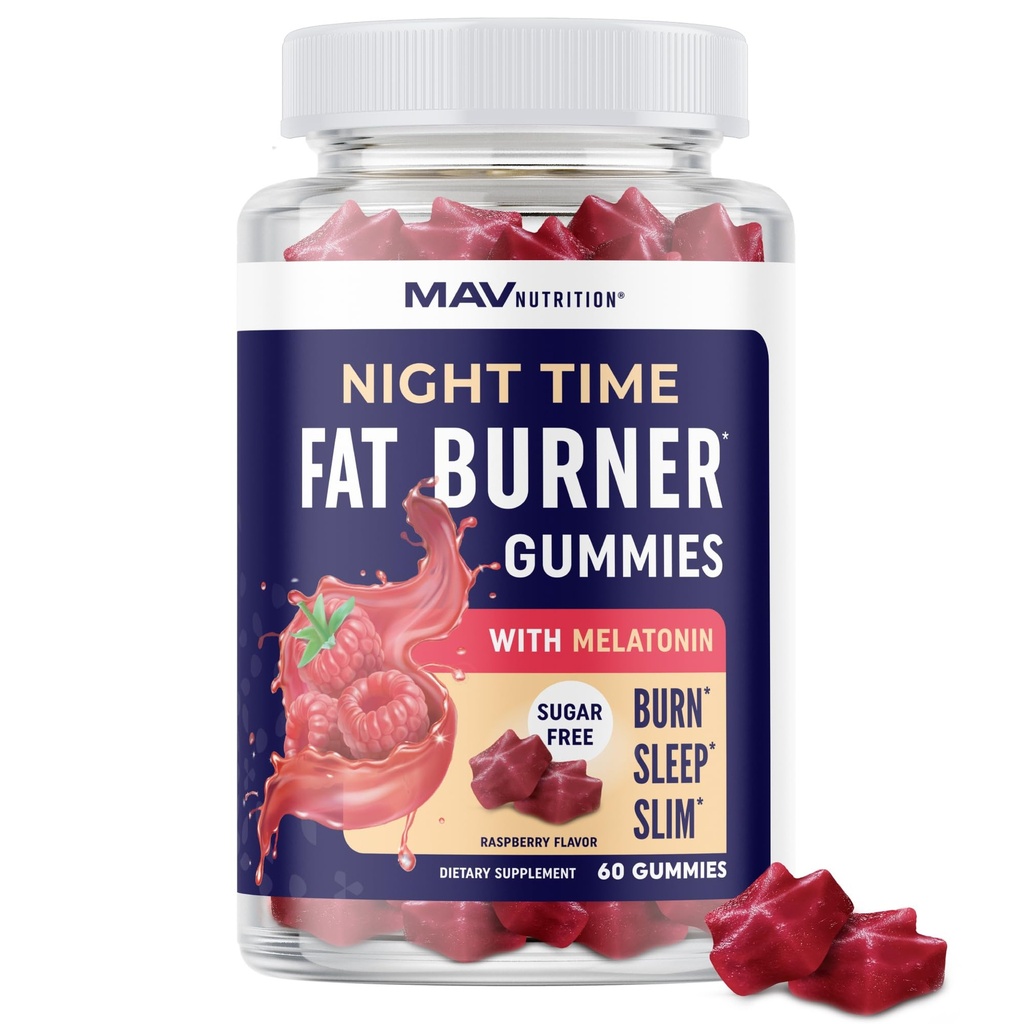 Night Time Fat Burner Gummies με μελατονίνη για ύπνο & απώλεια βάρους Υποστήριξη 
