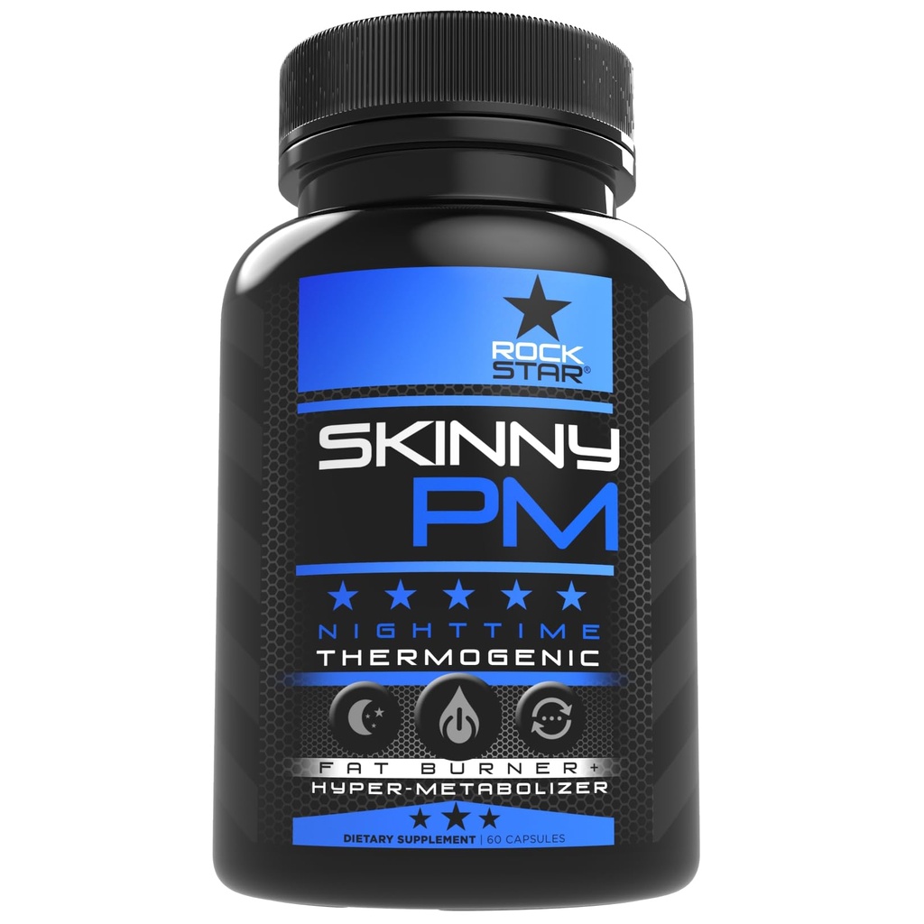 Rockstar Skinny PM - Νυχτερινή καύση λίπους Χάπια απώλειας βάρους - Θερμογόνο χάπια διατροφής 60ct