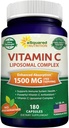 aSquared Nutrition Vitamin C Liposomal Complex - 1500mg Συμπλήρωμα - 180 κάψουλες - Υψηλή απορρόφηση VIT C Ασκορβικά χάπια οξέος - Υποστηρίζει ανοσοποιητικό σύστημα & κολλαγόνο Υγεία - 90 Υπηρεσίες