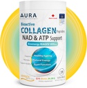 AURA VERISOL® Bioactive Collagen Peptides® Σκόνη με πατενταρισμένο NAD+ & ATP Boosters, Advanced Cellular Rejuvenation System, Healthy Aging & DNA Repair, Unflavored, Made in Canada, 31 Services.