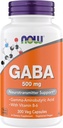 Now Supplements GABA 500 mg Capsules, Premium GABA Supplement for Stress Relief, Vegetarian, Vegan, and Kosher Friendly, Ideal for Balanced Brain Function*, 300 Capsules