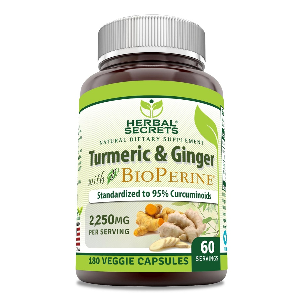 Herbal Secrets Turmeric Curcumin & Ginger με BioPerine Συμπλήρωμα 