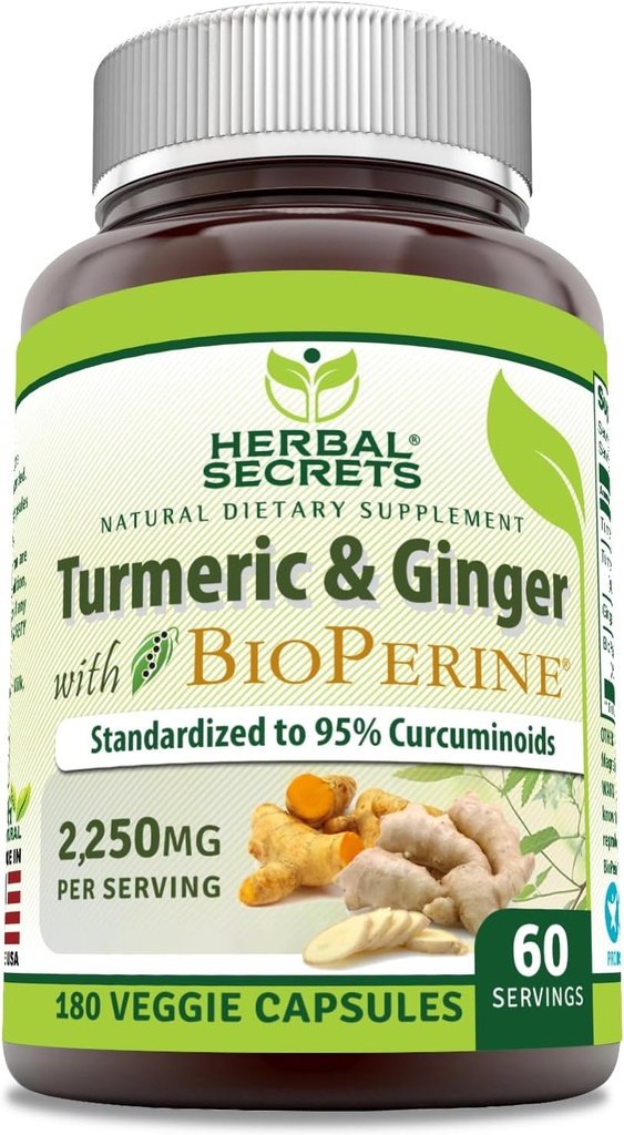 Herbal Secrets Turmeric Curcumin & Ginger με BioPerine Συμπλήρωμα 