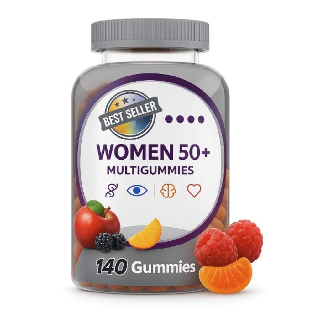 Multigummies Supplements, Gummy Vitamins for Women Silver 50 Plus Multivitamin, with Vitamin D, B6 & B12, Vitamins and Supplements, Fruit Flavor, 140 Count Gummies (Women 50+)