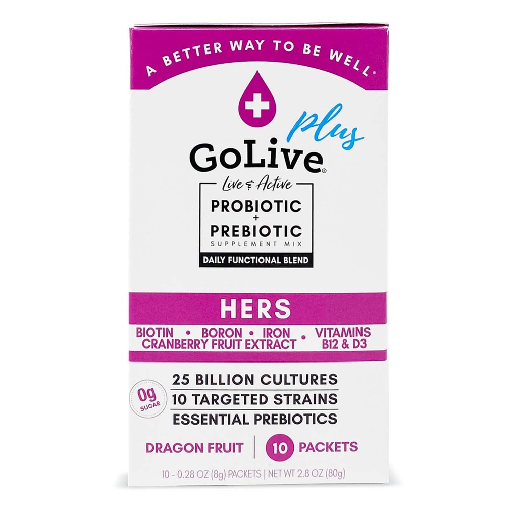 Golive Probiotic για τις γυναίκες – Sugar-Free Synbiotic Powder με τα πρεβιοτικά, Cranberry, Biotin, B12 & D3-25 Δισεκατομμύρια CFUs, 10 Clinical Strains – Υποστηρίζει Κολπική, Digestive, UT & Immune Health
