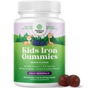 Παιδιά Iron Gummies - Blood Builder Iron Συμπληρώματα για τα παιδιά με ευγενή για ισχυρότερη Ανοσία & Ενέργεια - Βιταμίνη Β12, Φολικό & Βιταμίνη C Gummies - Vegan GMO & Gluten Free for Toddlers - 60 Count