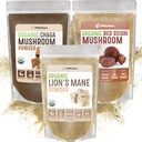 XPRS Nutra Mushroom Bundle - Mane Lion, Chaga, Red Reishi Μανιτάρια - Όλα οργανικά Mushroom Bundle (16 ουγγιά το καθένα)