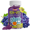 Vital+Boon - Σιδήρου με βιταμίνη C & B12 Gummies (60 Count) Vital for Red Blood Cell Formation 
