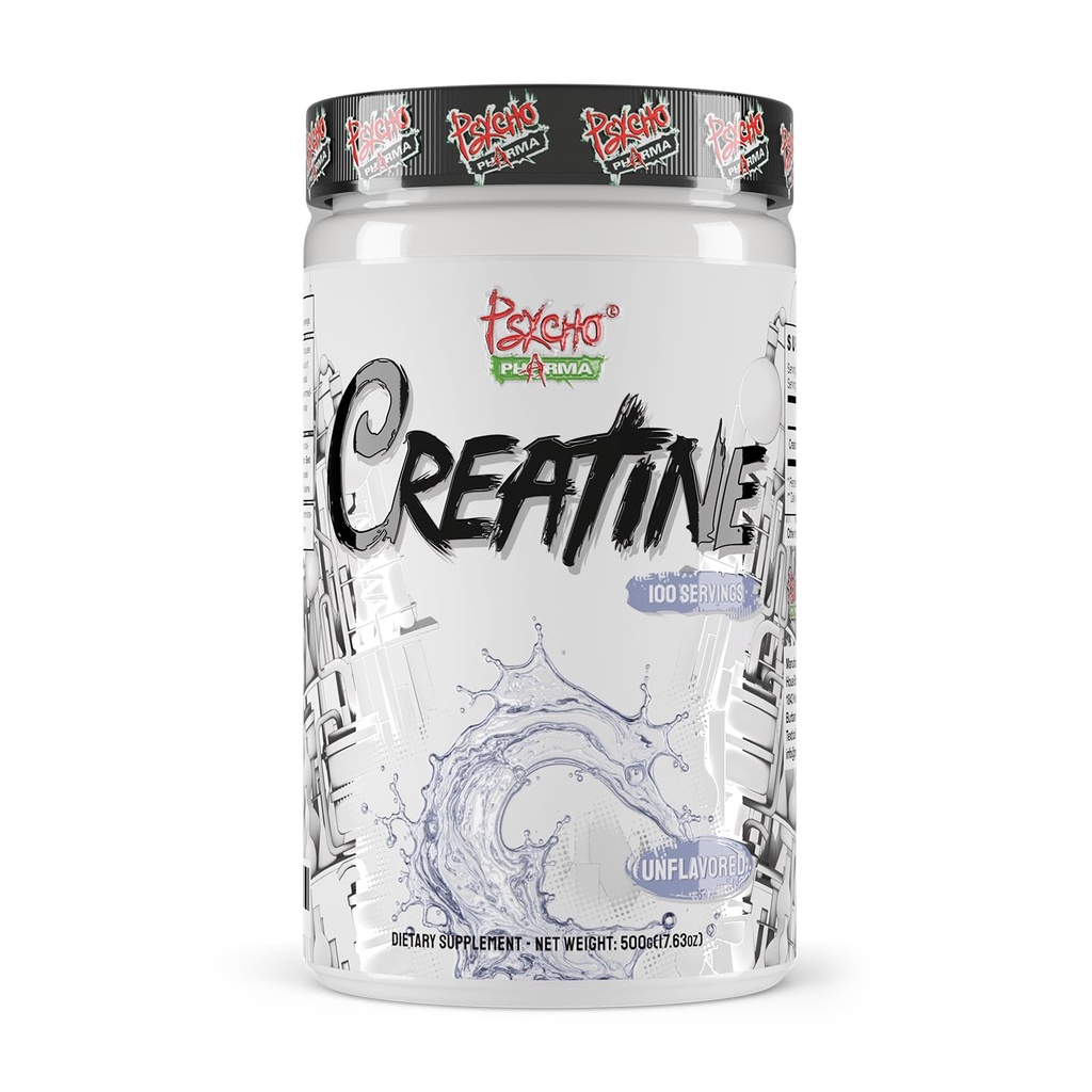Psycho Pharma Creatine - 5g Premium Creatine Monohydrate per Serving, 100 Services