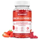 Iron Gummies for Women & Kids - Συμπληρώματα σιδήρου Gummies με πολυβιταμίνη για Builder αίματος, ενέργεια, έλλειψη σιδήρου & αναιμία - Χωρίς ζάχαρη Vegan Φράουλα 60 ct
