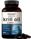 NatureBell Antarctic Krill Oil 2000mg Συμπλήρωμα, 240 Softgels, 3X Δύναμη Φυσική Πηγή Ωμέγα-3s, EPA 240mg + DHA 160mg + Ασταξανθίνη 800mcg – Δεν Ψάρια Επίγευση – Ερμής Χωρίς & Μη ΓΤΟ