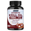 Krill Oil 1200mg, Ανταρκτική Omega Oil 3 συμπλήρωμα με EPA, DHA, Ασταξανθίνη & φωσφολιπίδια για την καρδιά & εγκέφαλο & κοινή υγεία, χωρίς ψαρική επίγευση,120 Softgels (60 εξυπηρετούν)
