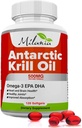 Έλαιο κριλ Ανταρκτικής - 120 Softgels - Omega-3 EPA, DHA, με Ασταξανθίνη - που προέρχονται από κόκκινο κριλ - Μέγιστη δύναμη - 500mg