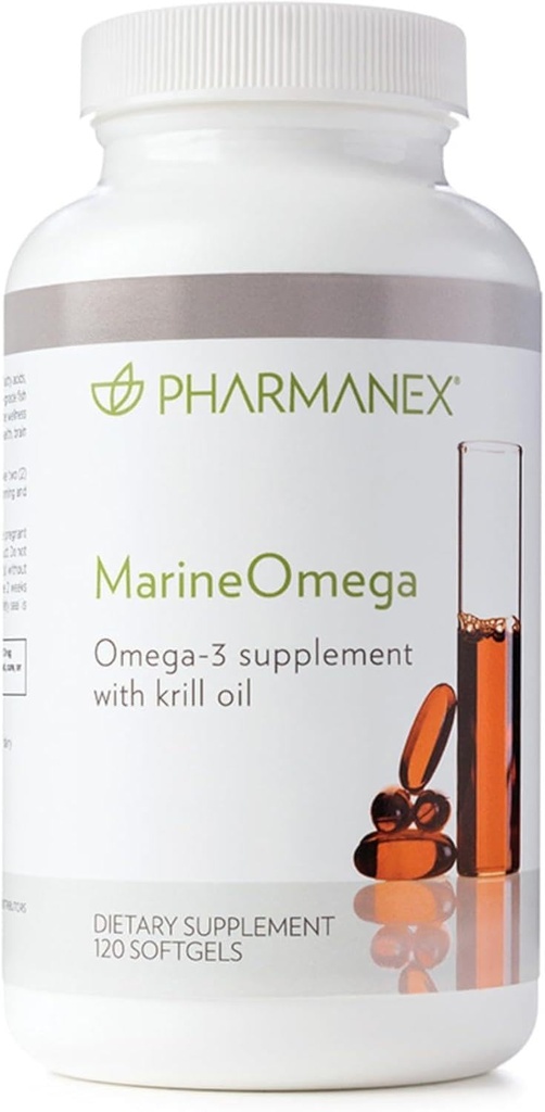 Pharmanex Marine Omega, Omega-3 λιπαρά οξέα & Krill Oil συμπλήρωμα, 1200mg DHA & EPA ανά υπηρεσία, 120 Softgels, Υποστηρίζει καρδιά, εγκέφαλο, κοινή, & γενική υγεία