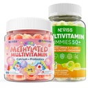NEVISS Kids Multivitamin Gummies with Calcium, Probiotics, Vitamin D3 K2 A C + Sugar Free Men 50 + Plus, Multivitamins Gummies w/Omega-3, Coq10, D3k2, Calcium