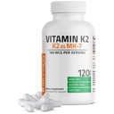 Bronson Βιταμίνη K2 ως MK-7 Μενακινόνη 100 mcg Μη ΓΤΟ, 120 κάψουλες