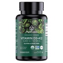 PlantFusion Organic Vegan Vitamin D3 + K2 5,000 IU, 50MCG – Vitamin D Sourced from Plant Based Lichen and Vitamin K2, for Immune Support and Bone Health - 120 Capsules