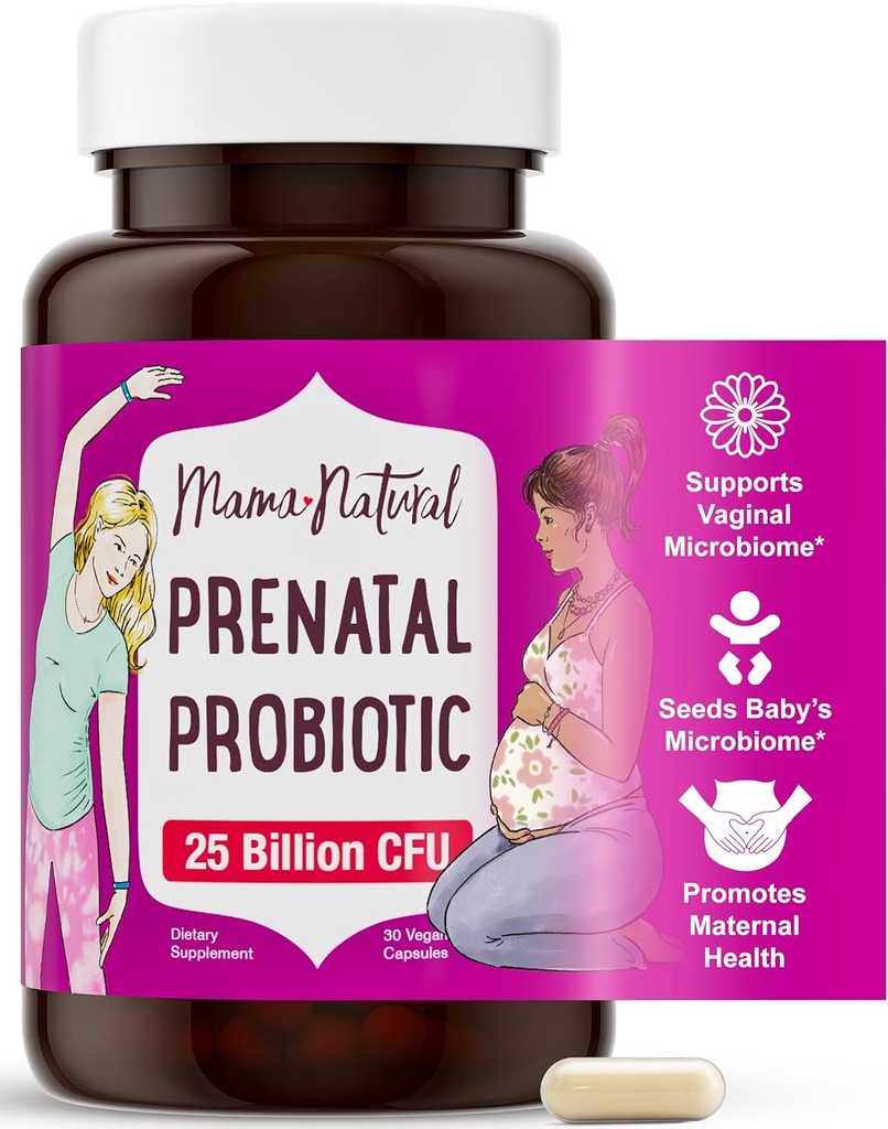 Mama Natural Προγεννητικά προβιοτικά για τις γυναίκες – Gut & ανοσοποιητική υποστήριξη για την εγκυμοσύνη, τον θηλασμό και την επιλόχεια * 