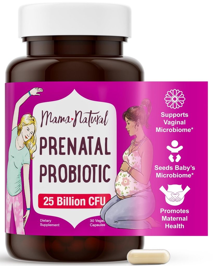 Mama Natural Προγεννητικά προβιοτικά για τις γυναίκες – Gut & ανοσοποιητική υποστήριξη για την εγκυμοσύνη, τον θηλασμό και την επιλόχεια * 