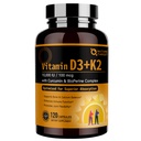 NATURE TARGET Vitamin D3 K2, High-Potency 10,000 IU D3, 100 mcg K2(MK-7) Supplement with MCT, Most Absorbable Synergy Formula, Supports Bone, Calcium & Immune Health, 120 Capsules