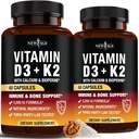 ΝΕΑ ΑΗΓΙΚΗ Βιταμίνη D3 5.000 IU + K2 MK-7 100 mcg - 2-σε-1 Οστική, ανοσοποιητική & καρδιακή υποστήριξη, Εύκολο στην κατάποση, Μη ΓΤΟ - 120 κάψουλες