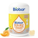 Biobor Βιταμίνη D3 K2 Gummies με ασβέστιο, 2000 IU D3 & 200 mcg K2 (MK-7) & 200 mg Ασβέστιο, Δεν προστίθεται ζάχαρη, Υποστηρίζει υγιή οστά & ανοσοποιητική υγεία, χωρίς γλουτένη, GMO δωρεάν, κίτρινο Peachάκινο, 60 μέτρα