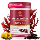 Ασταξανθίνη 12mg – Φυσική Ασταξανθίνη από το Haematococcus Pluvialis, Τριπλή Δύναμη Αντιοξειδωτικό συμπλήρωμα για τα μάτια, το δέρμα, την κοινή & ανοσοποιητική υποστήριξη (120 Count (Pack of 1))
