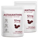 2 Συσκευασία Ασταξανθίνη 12mg, Premium Ασταξανθίνη Αντιοξειδωτικά συμπληρώματα με Αντιοξειδωτική Δραστηριότητα, Υποστηρίζει το μάτι, ανοσοποιητικό, την υγεία του δέρματος, εσωτερική κυκλοφορία