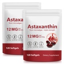 ITSDAWN Ασταξανθίνη 12mg 2 Συσκευασία, αντιοξειδωτικό συμπλήρωμα για τα μάτια, την υποστήριξη του δέρματος, φυσική πηγή μικροφύκων, 240 Softgels
