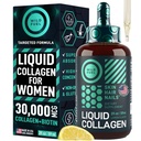 WILD FUEL Liquid Collagen Peptides με Βιταμίνες Βιοτίνης για το δέρμα των μαλλιών και τα νύχια - 30.000mcg Liquid Collagen για γυναίκες και άνδρες Plus Biotin - Λεμόνι Γεύση, έως 2 μήνες - 2 oz