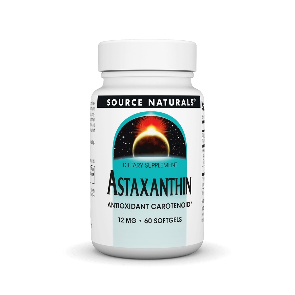 Source Naturals Ασταξανθίνη, Αντιοξειδωτικό Καροτενοειδές, 12mg - 60 Softgels