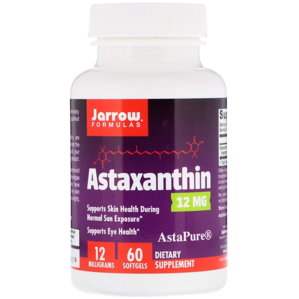 Jarow Formulas® Ασταξανθίνη 12 mg, Συμπλήρωμα διατροφής, Αντιοξειδωτική Υποστήριξη για την Υγεία του Ανοσοποιητικού και των Οφθαλμών, 60 Softgels, 60 Ημέρα προσφοράς