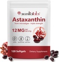 AIQIUSHA Ασταξανθίνη Συμπληρώματα 12mg με λάδι καρύδας, 120 Softgels, 4 Μήνες προσφοράς 
