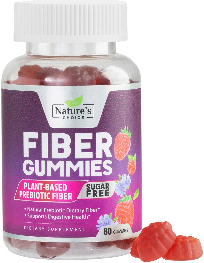 Φάιμπερ Gummies για ενήλικες, ζάχαρη δωρεάν καθημερινά 4g Gummy Fiber συμπλήρωμα, Prebiotic Gummy Digestive Health Support - Plant Based Soluble Chews, Prebiotics Υποστηρίζει την κανονικότητα και την πέψη - 60 Gummies