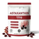 Premium Ασταξανθίνη 12mg, Φυσικό συμπλήρωμα αντιοξειδωτικών, Fresh Microalgae Source,Non-GMO & No Gluten,12mg -120 Softgels,4-Month Supply