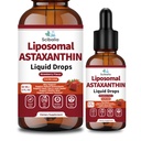Astaxanthin Supplement 12mg Liquid Drops, Advanced 10-in-1 Astaxanthin Antioxidant from Fresh Microalgae Source w. Mct Oil Lycopene Grape Seed Turmeric Vitamin E for Eye Immune Joint Skin Health