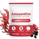 Ασταξανθίνη Συμπληρώματα, 12mg Ασταξανθίνη Φυσική Αντιγηραντική Φόρμουλα - Υποστηρίζει τα μάτια, κοινή, εσωτερική κυκλοφορία & υγεία του δέρματος, μη-GMO μη-Gluten