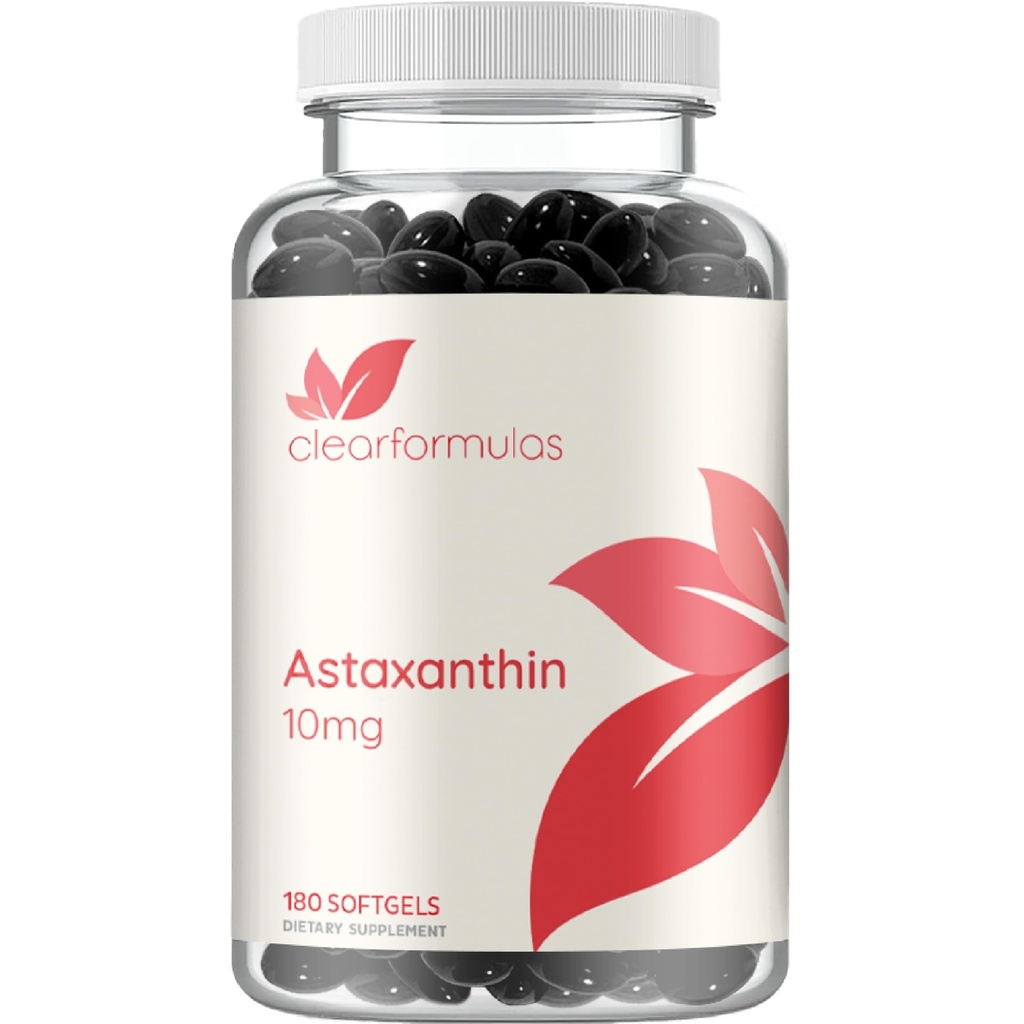 Algae Based Astaxanthin Supplement - Rapid Release Astaxanthin 10mg Non-GMO Super Potent Antioxidant and Carotenoid for Skin Immunity and Eye Health Support - Made in a cGMP US Lab (6 Month Supply)