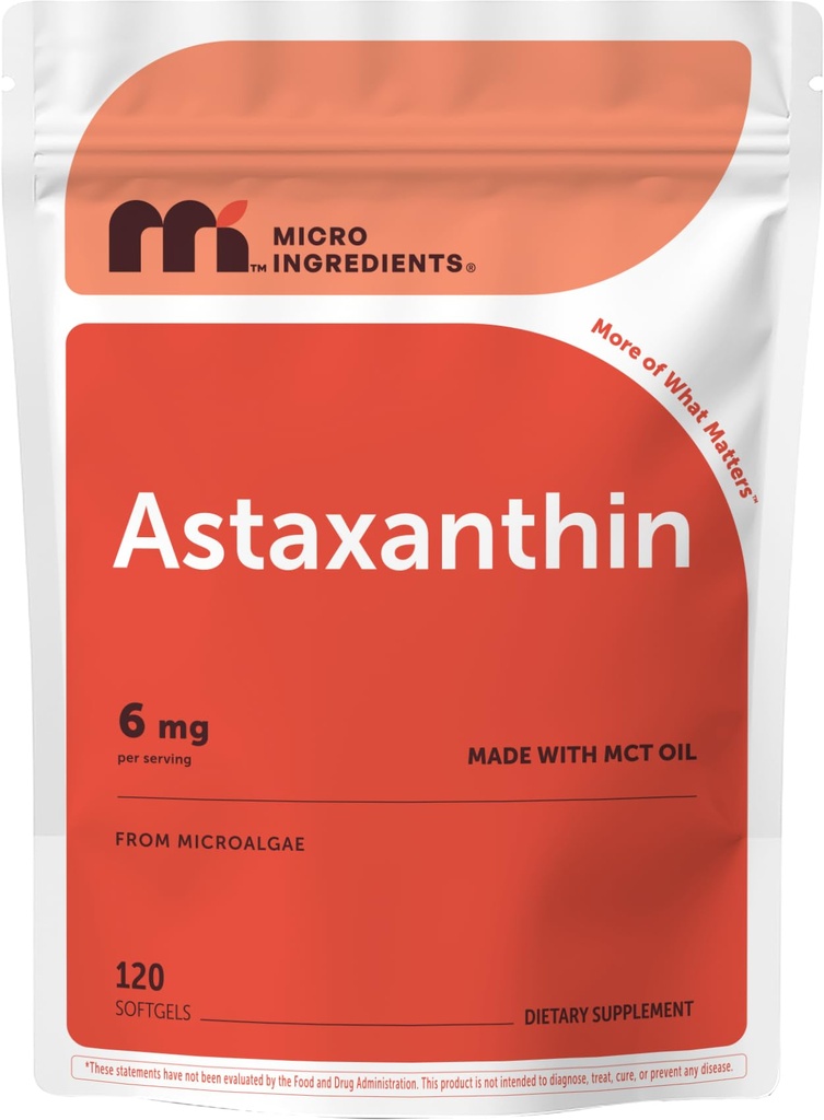 Μικρο Συστατικά Ασταξανθίνη 6mg με λάδι MCT, 120 Softgels 