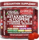 Καθαρά θρεπτικά συστατικά AstaZen Ασταξανθίνη Gummies 12mg - με Λυκοπένιο, Βιταμίνες A C D E, L-Τυροσίνη & Σελήνιο - Αντιοξειδωτική υποστήριξη Gummies - 60 κόμης
