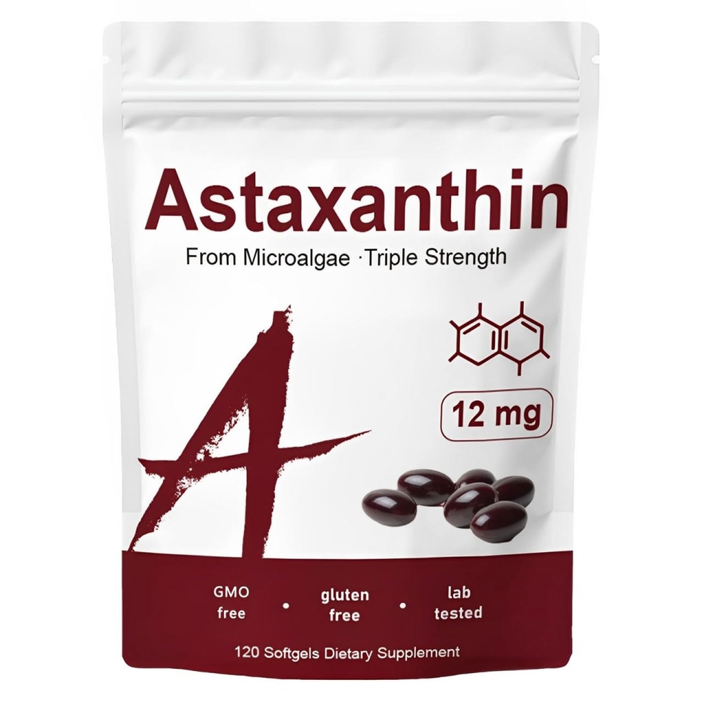 Σιών Βιολογικά Ασταξανθίνη 12mg, 120 Softgels, Premium Ασταξανθίνη Αντιοξειδωτικά Συμπληρώματα, Υποστηρίζει Ανοσοποιητικό, Δέρμα, Μάτι & Κοινή Υγεία-Μη-ΓΤΟ, Χωρίς Γλουτένη, 4 Μήνες Προμήθεια, 120 Μερίδες