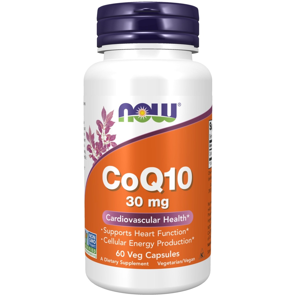 NOW Συμπληρώματα, CoQ10 30 mg, φαρμακευτικός βαθμός, All-Trans μορφή που παράγεται με ζύμωση, 60 Veg κάψουλες