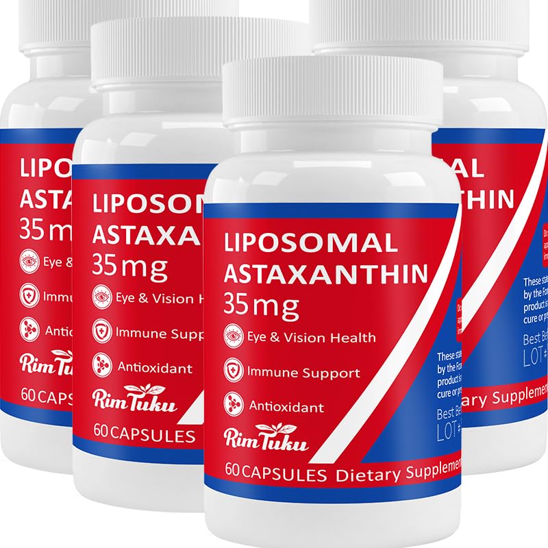 35mg Liposomal Astaxanthin Supplement - Ισχυρή Αντιοξειδωτική Υποστήριξη για το δέρμα, την κοινή & την υγεία των ματιών - Φυσική Φόρμουλα κατά της γήρανσης με Αμιγή Ασταξανθίνη - Vegan, Μη ΓΤΟ, 240 κάψουλες