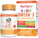 MARYRUTH'S Vegan Omega 3 Gummies for Kids 2+, 2 Μήνες προσφοράς, χωρίς ζάχαρη, Ωμέγα 3 συμπλήρωμα με βιταμίνη C, έλαιο λιναρόσπορου, ανοσοποιητική υποστήριξη, Essential Nutrient ALA, Χωρίς γεύση ψαριού, 60 Count
