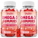 2 Πακέτο Vegan Omega-3 Gummies 1000mg, Omega 3 Fish Oil Εναλλακτική για ενήλικες, Plant Based DHA 460mg & EPA 230mg w/Vitamin A, C, E, Strawberry Flavor, 120 Count