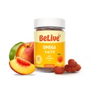 Belive Organic Omega 3 Gummies - 60 Ct I Vegan Omegas 3 6 7 & 9 από το Flaxseed Oil & Sea Buckthorn Fruit Oil, για παιδιά & ενήλικες, Full Body, Brain & Eye Support, Sugar Free – Peach Flavor